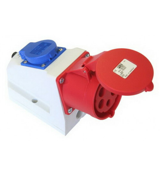 ABL COMBINATIE WANDCONTACTDOOS 400 V 32A 5-POLIG + WCD 230V