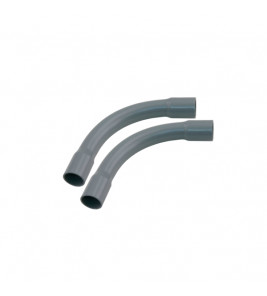 2 STUKS PVC BOCHT 5/8" 16MM GRIJS