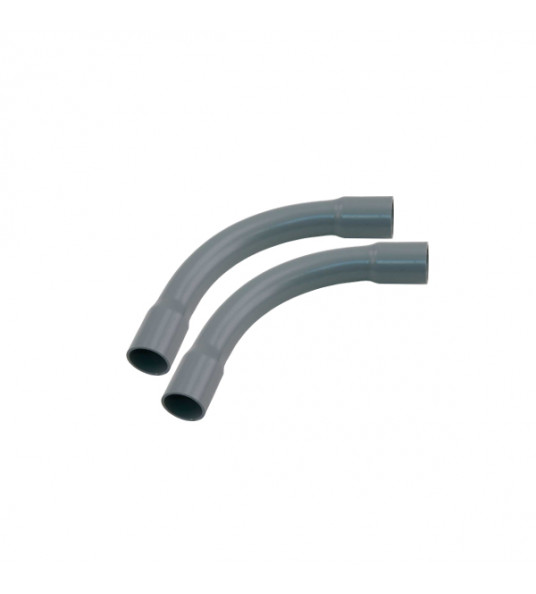 2 STUKS PVC BOCHT 5/8" 16MM GRIJS