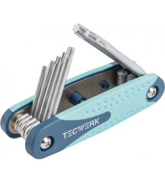 TECWERK TORXSLEUTELSET 8-DELIG HANDKLAPHOUDER TX9-TX40 S2-STAAL