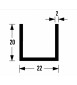 U-PROF ALU BRUTE 20X22X20X2MM 5M