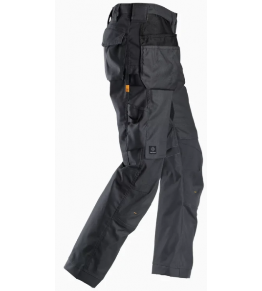 SNICKERS 6224 ALLROUNDWORK CANVAS STRETCH TROUSERS MET HOLSTERPOCKETS ZWART/GRIJS MT 46