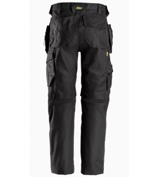 SNICKERS 6224 ALLROUNDWORK CANVAS STRETCH TROUSERS MET HOLSTERPOCKETS ZWART MT 50