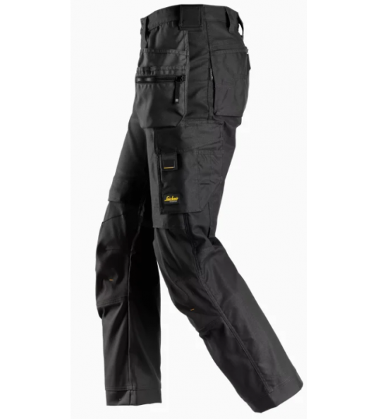 SNICKERS 6224 ALLROUNDWORK CANVAS STRETCH TROUSERS MET HOLSTERPOCKETS ZWART MT 48