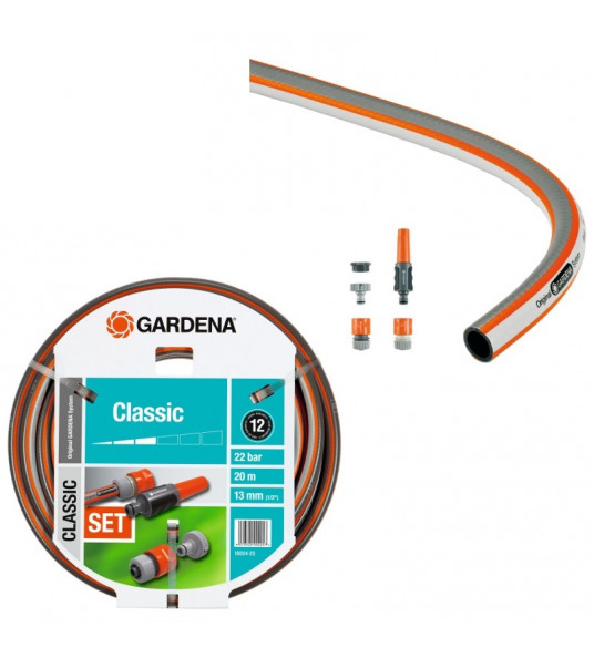 GARDENA TUINSLANG CLASSIC (1/2") 20M + ARMATUREN GARDENA TUINSLANG CLASSIC (1/2") 20M + ARMATUREN