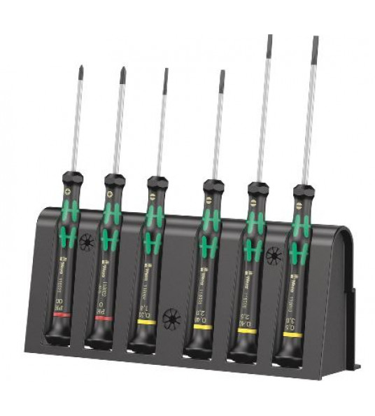 WERA MICRO SCHROEVENDRAAIERSET 2035/6 A + HOUDER, 6-DELIG