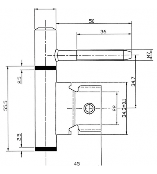 INSTEEKPAUMELLE Z LS/RS VERZINKT 75X14MM-M 7 POLYNORM INMETSELKOZIJN