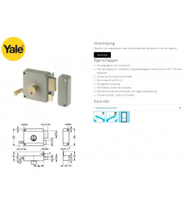614-60 YALE OPLEGSLOT, 1 TOERS MET LOSSE BUITENCILINDER, DOORNMAAT 60M