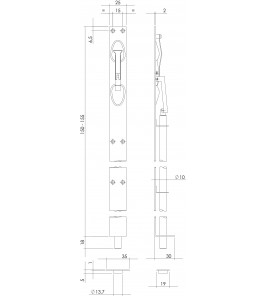 KANTSCHUIF (GEHEEL RVS ) 25MM/150MM RVS