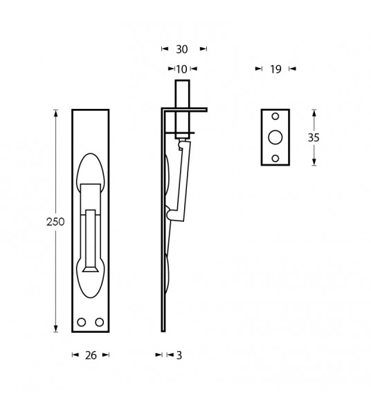 KANTSCHUIF 25MM/250MM RVS