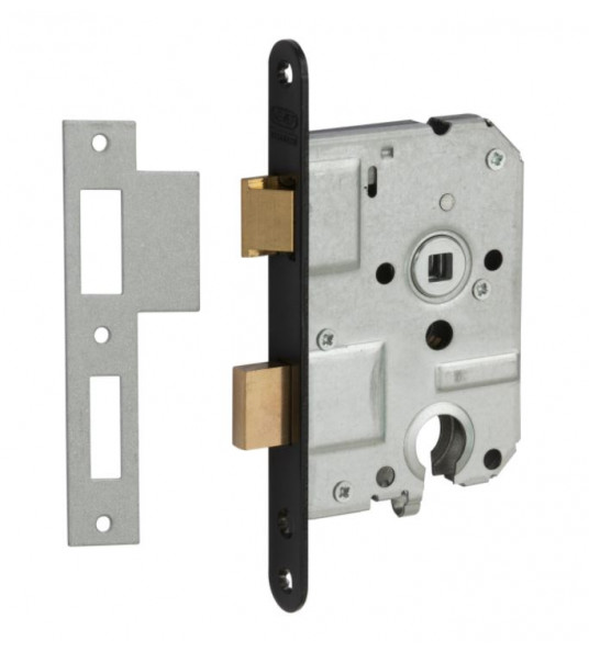 NEMEF 1269/3-50 CILINDERDEURSLOT, DM50MM, PC55MM, VOORPLAAT ZWART