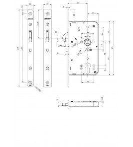 LIPS 248817T2460 SCHUIFDEURSLOT VRIJBEZET DM 60MM VP RECHTHOEK 24MM