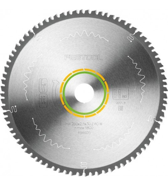 FIJNGETAND ZAAGBLAD 260X2,5X30 W80