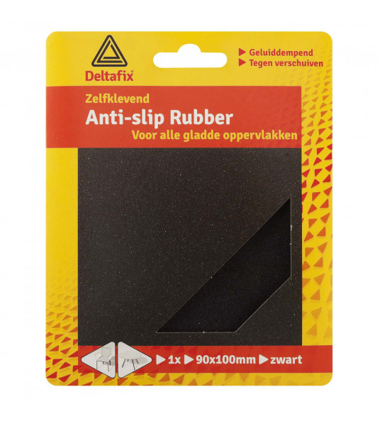 ANTI-SLIPRUBBER ZELFKLEVEND ZWART 90 MM X 100MM