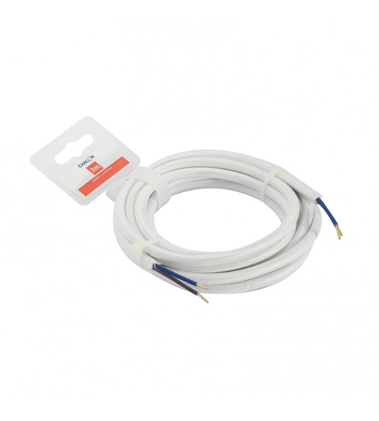 3 MTR.TEXTIELSNOER 2X0,75 WIT