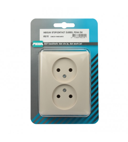 INBOUW STOPCONTACT DUBBEL PEHA EW