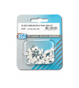 25 STUKS KABELBEUGEL ROND 4MM WIT