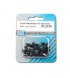 25 STUKS KABELBEUGEL PLAT 6MM ZWART