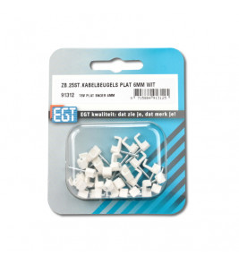 25 STUKS KABELBEUGEL PLAT 6MM WIT