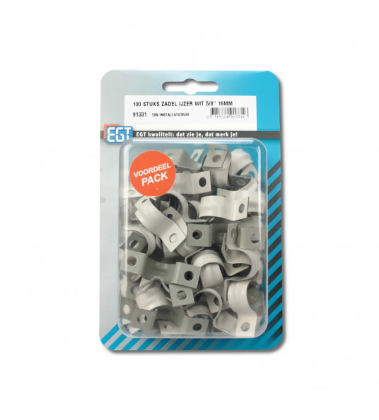 100 STUKS ZADEL IJZER WIT 5/8" 16MM