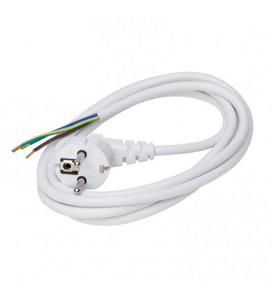 AANSLUITSNOER MET RANDAARDE 3X1,5MM WIT 1.5 METER