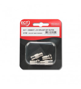 F-CONNECTOR 6.8MM (2 STUKS) + VERLOOP MALE / FEMALE KABELKEUR
