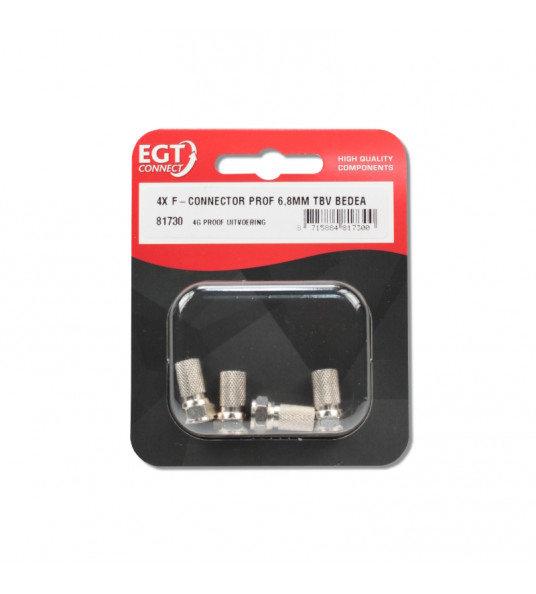 F-CONNECTOR PRO 6,8MM KABELKEUR (4 STUKS)