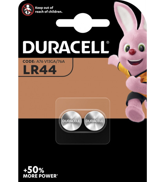 DURACELL BATTERIJ ALKALINE LR44 (2 STUKS)