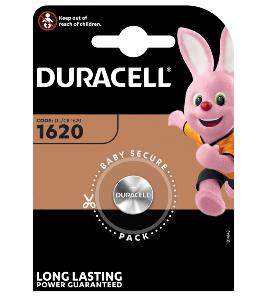 DURACELL BATTERIJ 1620/CR1620 LITHIUM 3 VOLT