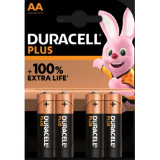 DURACELL PLUS BATTERIJ ALKALINE AA (4 STUKS)