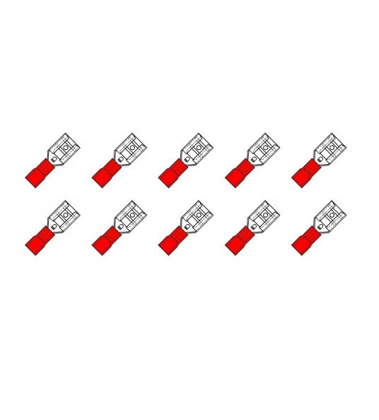 10 ST.KABELSCHOEN VLAKFEMALE 6,3 RD