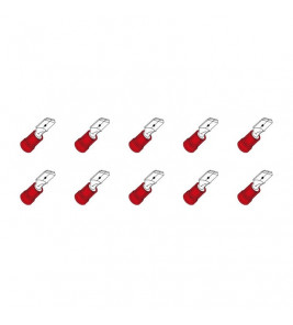 10 ST.KABELSCHOEN VLAK MALE 6,3 RD