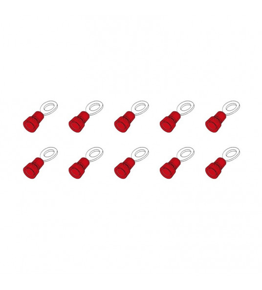 10 ST.KABELSCHOEN OOG 5MM ROOD