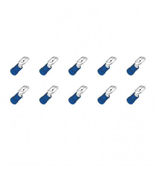 10 ST.KABELSCHOEN VLAK MALE 6,3 BL