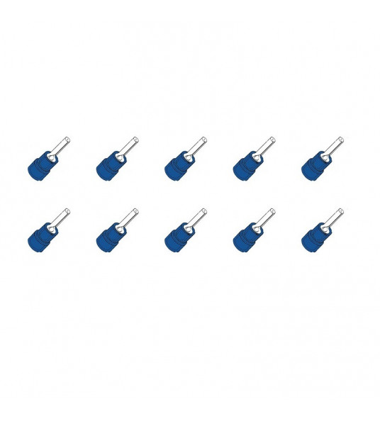 10 ST.KABELSCHOEN PIN/STIFT BLAUW