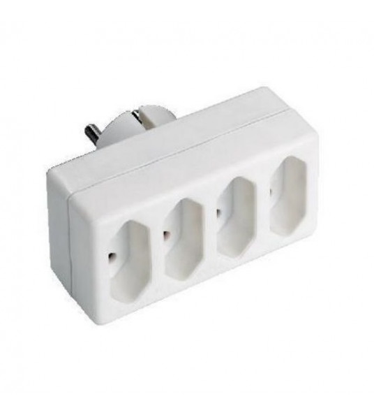 VERDEELSTEKKER 4X EURO 2,5A WIT