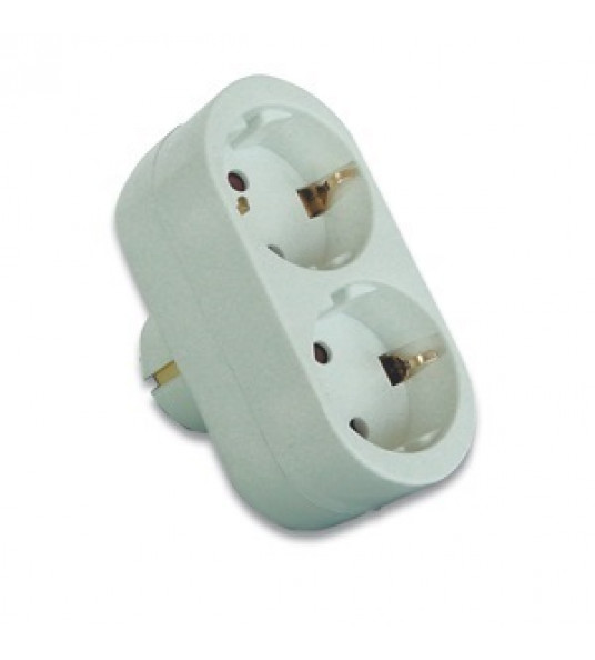 VERDEELSTEKKER 2XRA 16A HORIZ.WIT