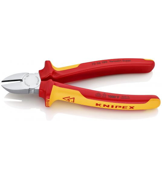 KNIPEX 70 06 180 ZIJSNIJTANG VERCHR./COMFORT 180 MM VDE 1000V