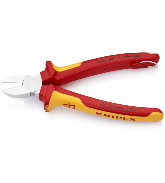KNIPEX 70 06 180 ZIJSNIJTANG VERCHR./COMFORT 180 MM VDE 1000V