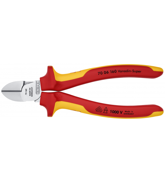 KNIPEX 70 06 160 ZIJSNIJTANG VERCHR./COMFORT 160 MM VDE 1000V