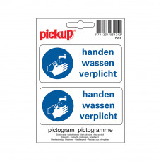 PICTOGRAM 10X10CM HANDEN WASSEN VERPLICHT (2X)