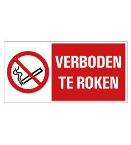 BORD 15X30CM COMBINATIE VERBODEN TE ROKEN