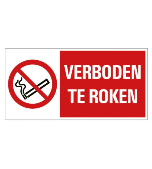 BORD VERBODEN TE ROKEN 150X300 MM