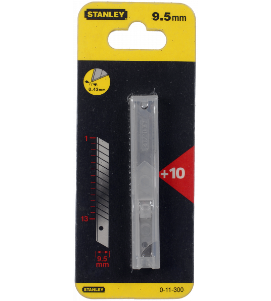 STANLEY NAVULLING AFBREEKMESJES 9MM IN DISPENSER (10 STUKS)