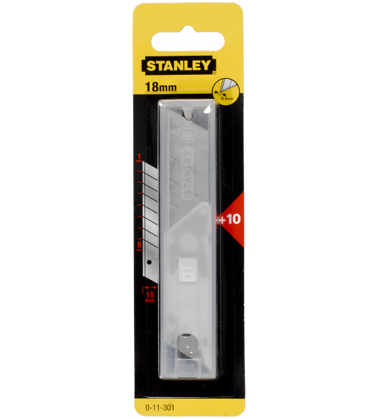 STANLEY NAVULLING AFBREEKMESJES 18MM IN DISPENSER (10 STUKS) STANLEY NAVULLING AFBREEKMESJES 18MM IN DISPENSER (10 STUKS)