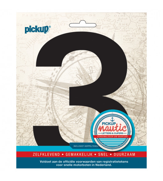NAUTIC PLAKCIJFER 150MM ZWART 3