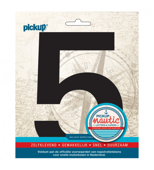 NAUTIC PLAKCIJFER 150MM ZWART 5
