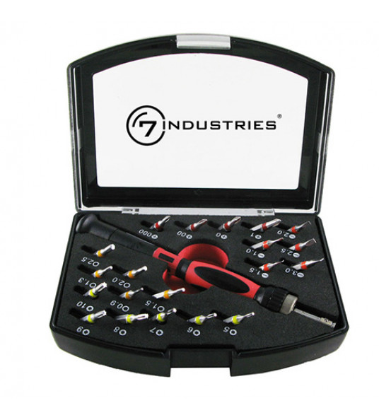 PRECISIE SCHROEVENDRAAIER BITSET 21-DELIG MET RATEL HOUDER