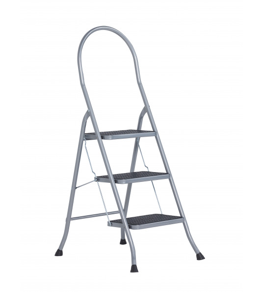 CROMATO HUISHOUDTRAP 3-TREEDS MET HOGE BEUGEL SILVER