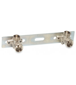 MULTI-FIT DUBBELE MUURPLAAT 90° MESSING VERNIKKELD 1/2" BINNENDRAAD X MULTI-FIT DUBBELE MUURPLAAT 90° MESSING VERNIKKELD 1/2" BINNENDRAAD X